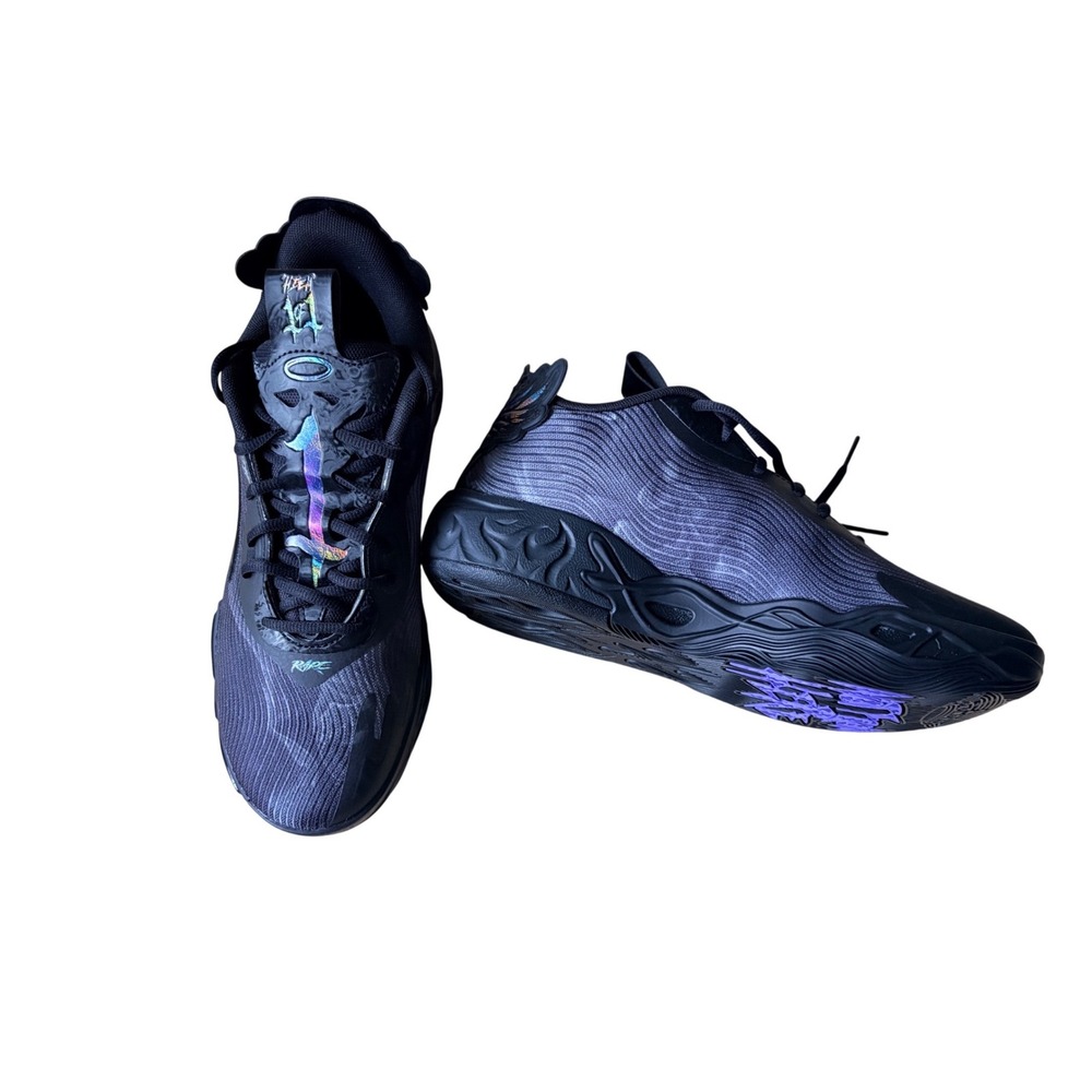 Puma MB.04 LaMelo Ball Black Iridescent Basketball Shoes 312174-01 Mens 8.5